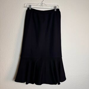 Argenti Women's Skirt‎ Acrylic/Wool Black Size 6 Pull On Ruffle A line